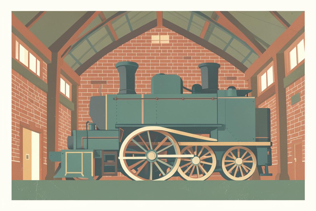 Illustration of the great River Don steam engine inside Kelham Island Museum