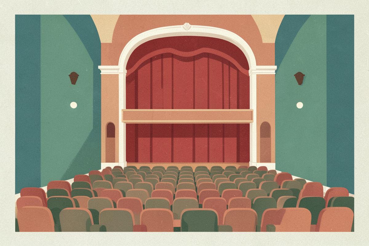 Illustration of a small Victorian theatre auditorium